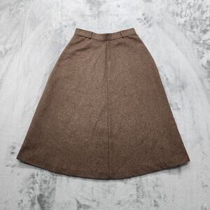Vintage Stonybrook Skirt Women 9/10 Brown High Rise A-Line Back Zip Office Pinup